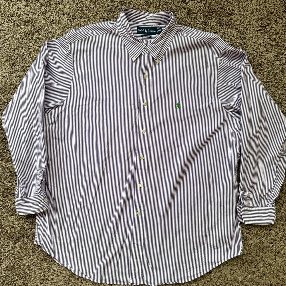 Ralph Lauren Classic Fit Button Down Shirt Size 18 XXL RN41381 100% Cotton